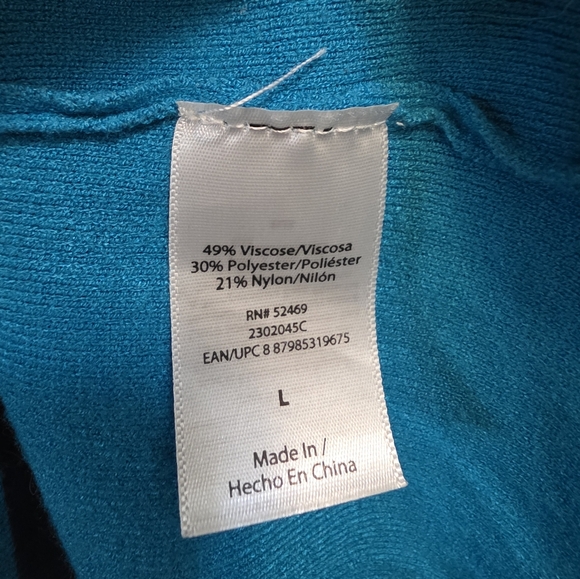 EUC Sofia Jeans V-Neck Mesh Pullover Sweater in Mykonos Blue - Picture 4 of 6